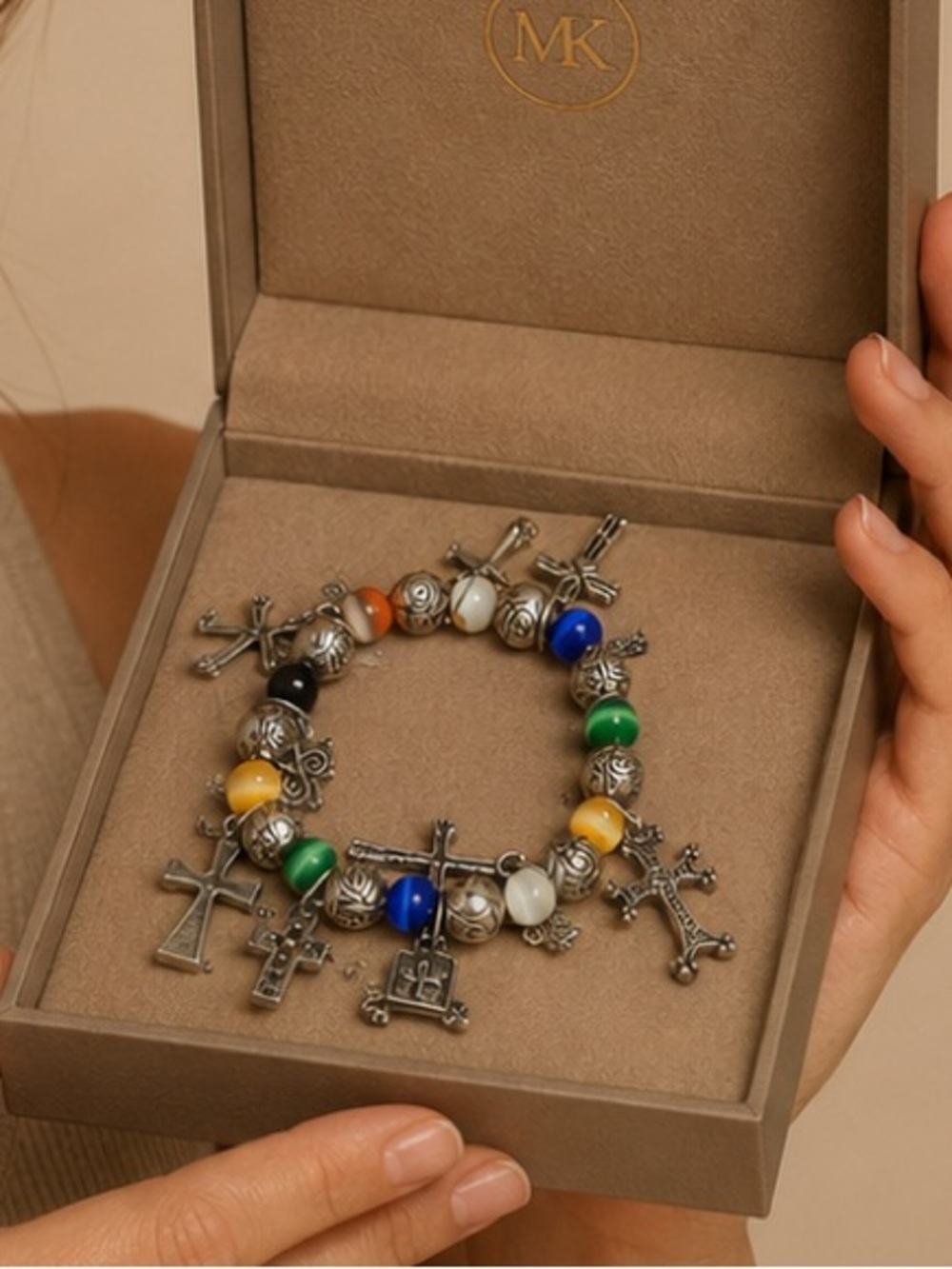 Cross Charm Bracelet | Faith Inspired Beaded Bracelet | Christian